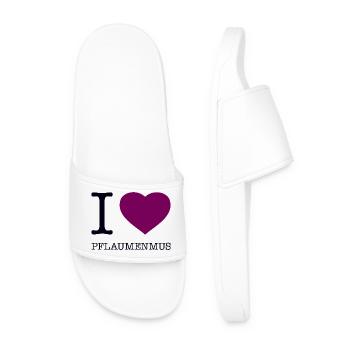 I love plum jam - Men’s Pool Sliders - white - Front