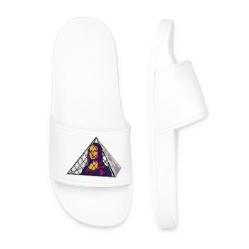 Mona Lisa (La Joconde) in Glass Pyramid - Men’s Pool Sliders - white - Front