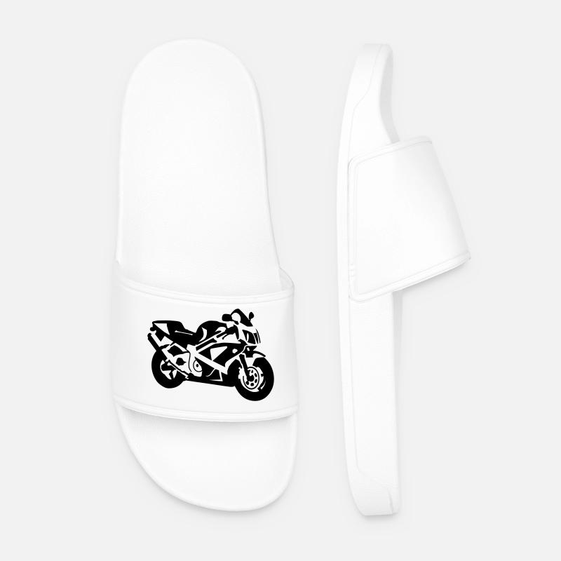 motorcycle - Men’s Pool Sliders - white