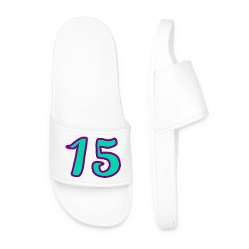 15. 15 YEARS. 15th ANNIVERSARY. 15 YEAR ANNIVERSARY. - Men’s Pool Sliders - white - Front