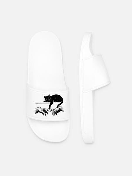 Création d’Adam avec un chat troublant - Claquettes Homme - blanc