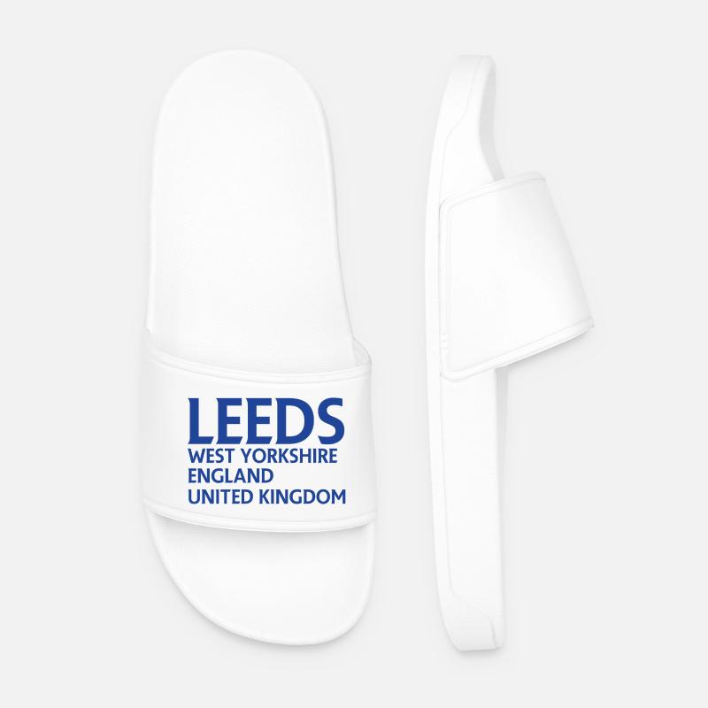 Leeds – England Liedtextdesign - Männer Badelatschen - Weiß