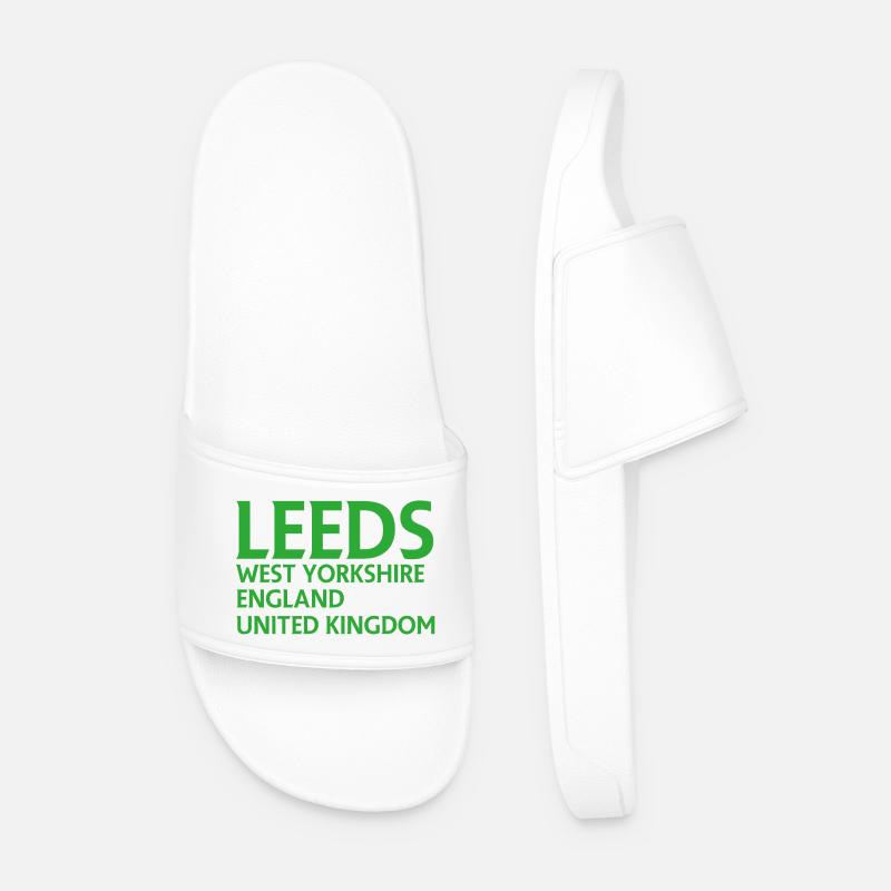 Leeds – England Liedtextdesign - Männer Badelatschen - Weiß