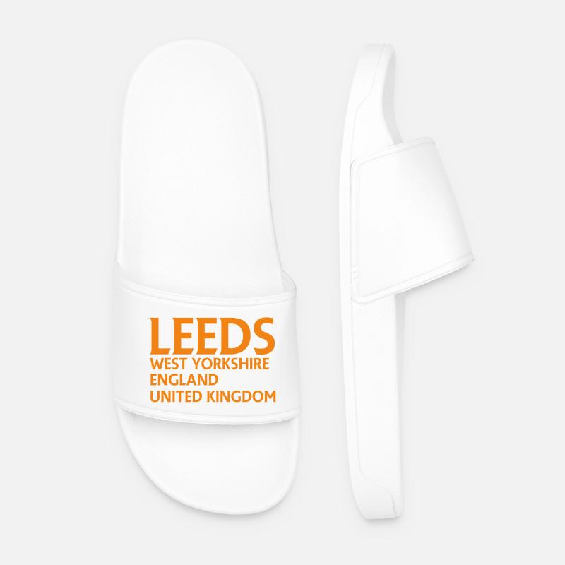 Leeds – England Liedtextdesign - Männer Badelatschen - Weiß