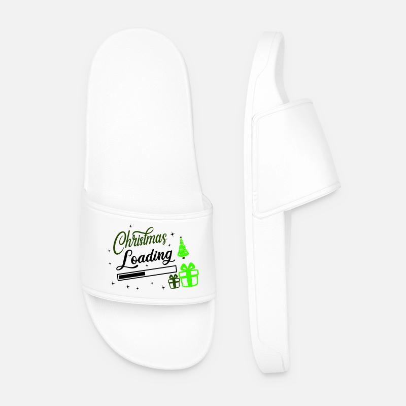 Christmas Loading - Men’s Pool Sliders - white