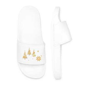 Golden Christmas Trees - Men’s Pool Sliders - white - Front