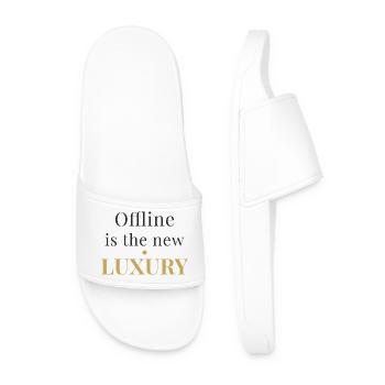 Offline is the New Luxury – Minimal Design - Männer Badelatschen - Weiß - Vorne