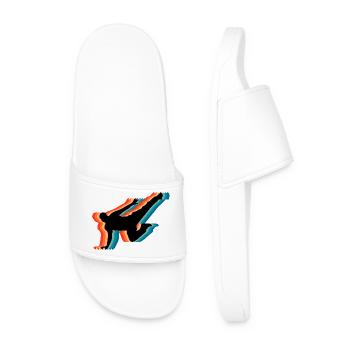 Parkour Heartbeat Pulse Retro Freerunning - Men’s Pool Sliders - white - Front