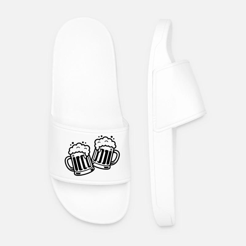 Beer Mug Cheers Comic Beer - Men’s Pool Sliders - white