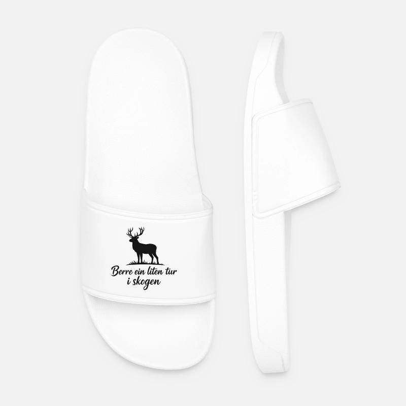 Hirschsilhouette im Wald - Männer Badelatschen - Weiß