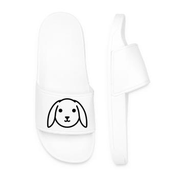 Tête de lapin en oreille tombante mignonne - Claquettes Homme - blanc - Devant