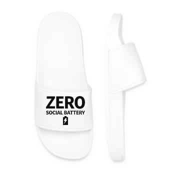 Zero Social Battery Battery Empty Introvert - Men’s Pool Sliders - white - Front