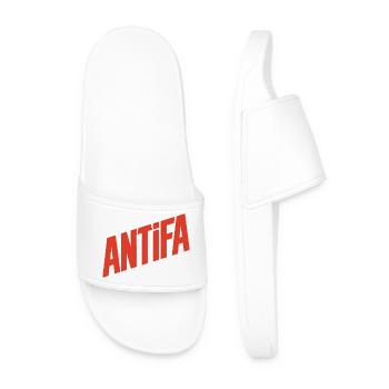 Antifa - Antifascist Merch - Men’s Pool Sliders - white - Front