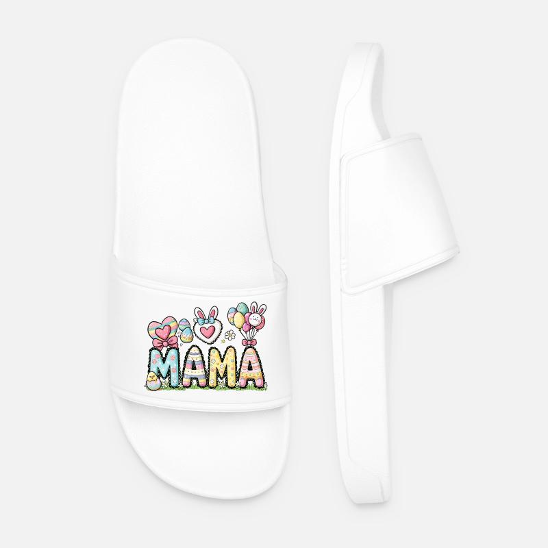 Pastel Easter Mom Design - Men’s Pool Sliders - white