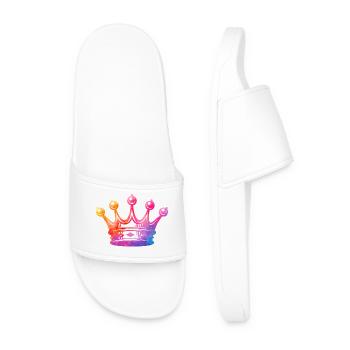 Watercolor CrownCrown - Men’s Pool Sliders - white - Front
