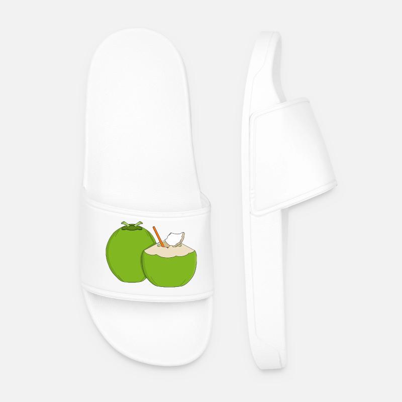 Emerald Coconut Splash - Men’s Pool Sliders - white