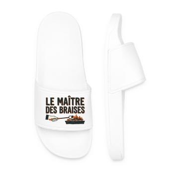 Le Maître des Braises BBQ Pitmaster - Claquettes Homme - blanc - Devant