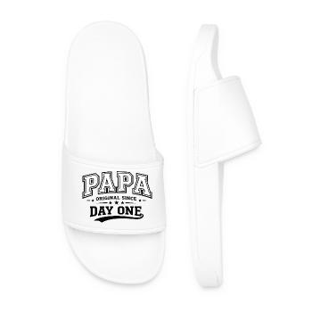 Déclaration du Collège Papa en lettres vintage - Claquettes Homme - blanc - Devant