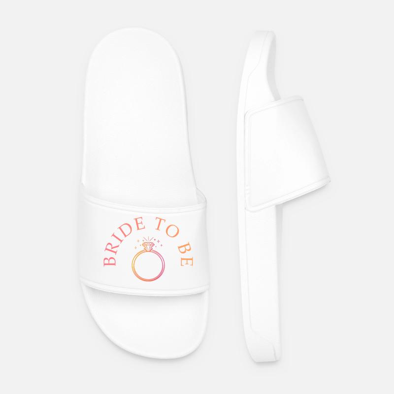 Bride To Be - Ring - Customizable - Men’s Pool Sliders - white