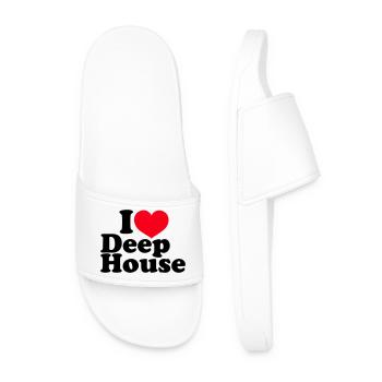 I Love Deep House - Men’s Pool Sliders - white - Front
