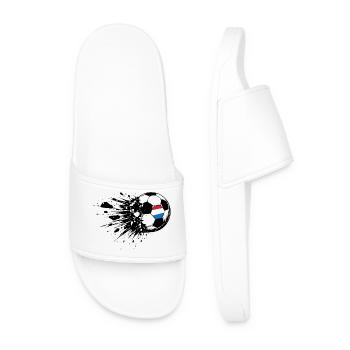 Football Holland Flag Ball Design - Men’s Pool Sliders - white - Front