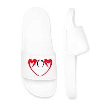 Bonne fête Maman cœur rouge amour mères  Mum - Claquettes Homme - blanc - Devant