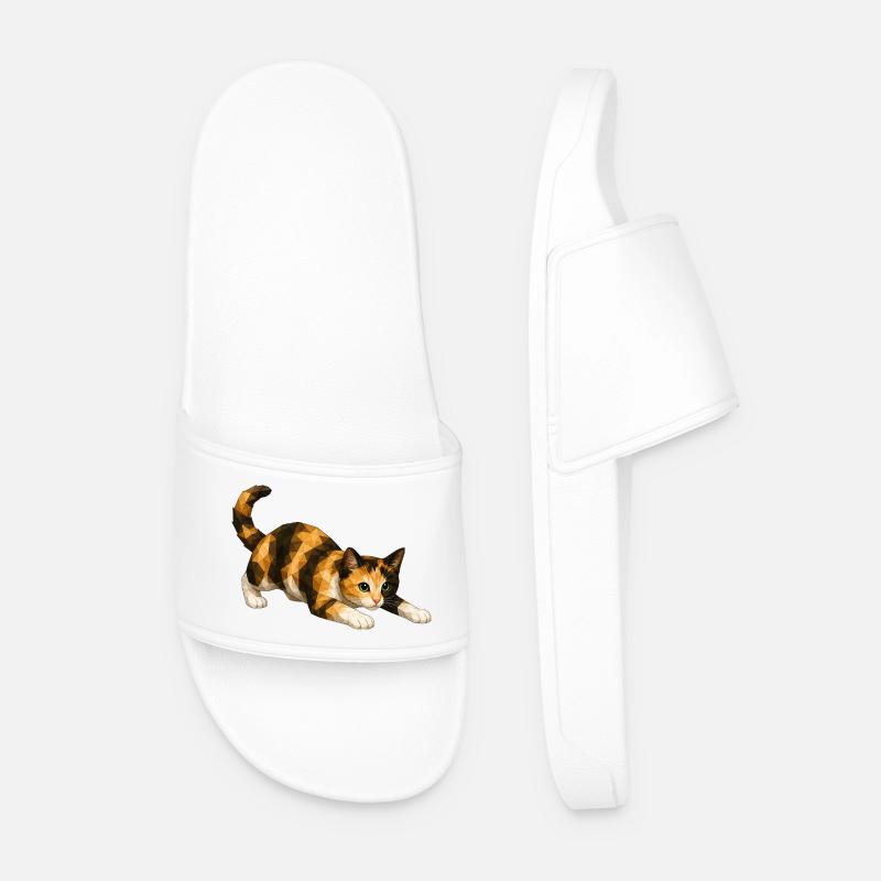 Emmi PolygonCat Art - Men’s Pool Sliders - white