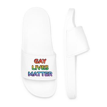 Fierté arc-en-ciel Gay Lives Matter - Claquettes Homme - blanc - Devant
