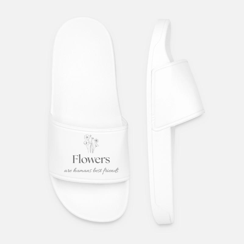 Flowers are humans best friends - Männer Badelatschen - Weiß