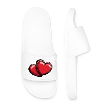 Symbole d’amour des cœurs - Claquettes Homme - blanc - Devant