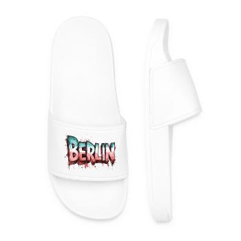 Berlin Graffiti Police Street Art Style Urbain - Claquettes Homme - blanc - Devant