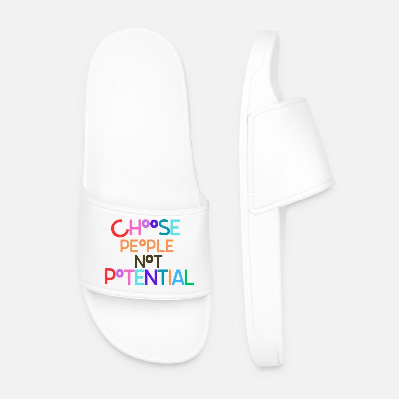 Choosing people not potential - Men’s Pool Sliders - white