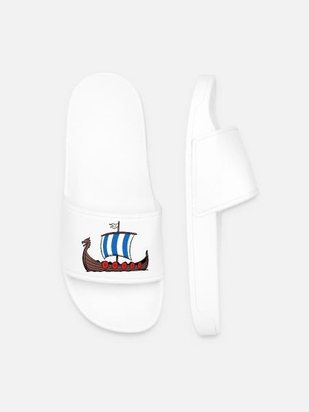 Viking seafaring - Men’s Pool Sliders - white