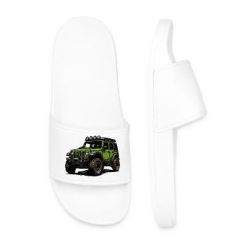 Aventure tout-terrain en Jeep verte - Claquettes Homme - blanc - Devant