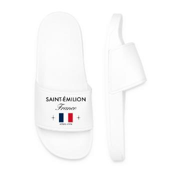 Saint Emilion Frankreich Koordinate Reise Souvenir - Männer Badelatschen - Weiß - Vorne