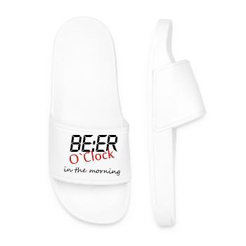 Beer o clock Lustiger Bier Spruch Geschenk - Männer Badelatschen - Weiß - Vorne