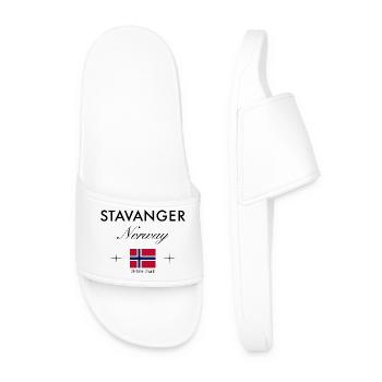 Stavanger Norwegen Koordinaten Reise Souvenir - Männer Badelatschen - Weiß - Vorne