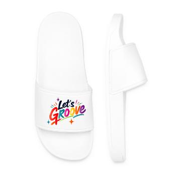 Let's Groove Retro Disco Schriftzug Design - Männer Badelatschen - Weiß - Vorne
