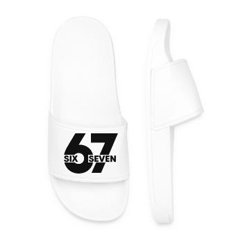 67 Six Seven – Minimal Streetwear Design - Männer Badelatschen - Weiß - Vorne