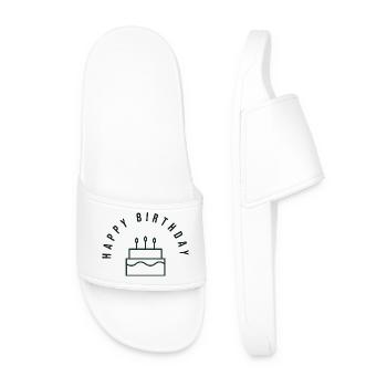 HAPPY BIRTHDAY. HAPPY BIRTHDAY. ANNIVERSARY. - Men’s Pool Sliders - white - Front