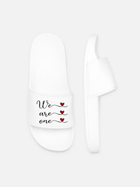 We are one Unity Team Design - Men’s Pool Sliders - white