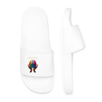 Enhance your curves. 🧠 - Men’s Pool Sliders - white - Front