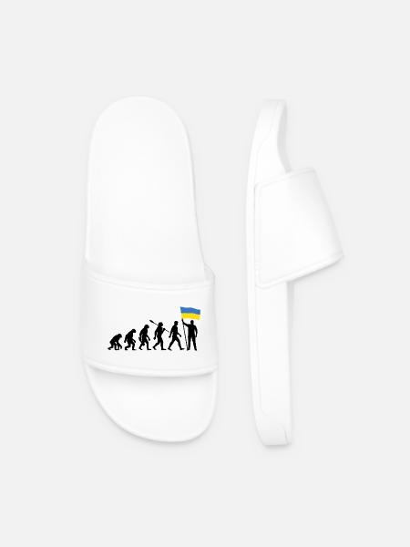 Ukraine - Evolution - Flag - Nation - Men’s Pool Sliders - white