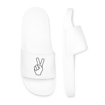 Main de la paix V signe deux doigts en l’air - Claquettes Homme - blanc - Devant