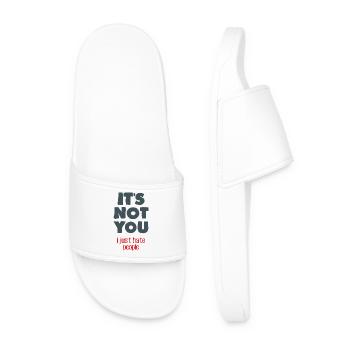 I hate people - Men’s Pool Sliders - white - Front