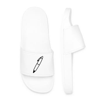Écriture stylo ombre figure transparente - Claquettes Homme - blanc - Devant