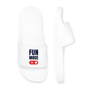 FUN MODE ON - Men’s Pool Sliders - white - Front