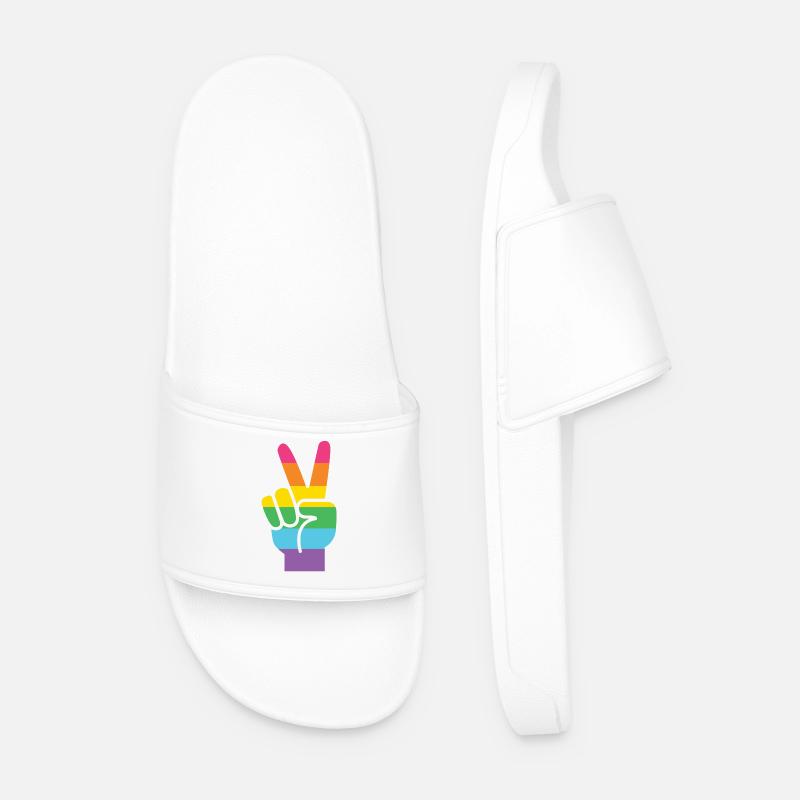 LGBT Pride Month - LGBT Pride - Men’s Pool Sliders - white