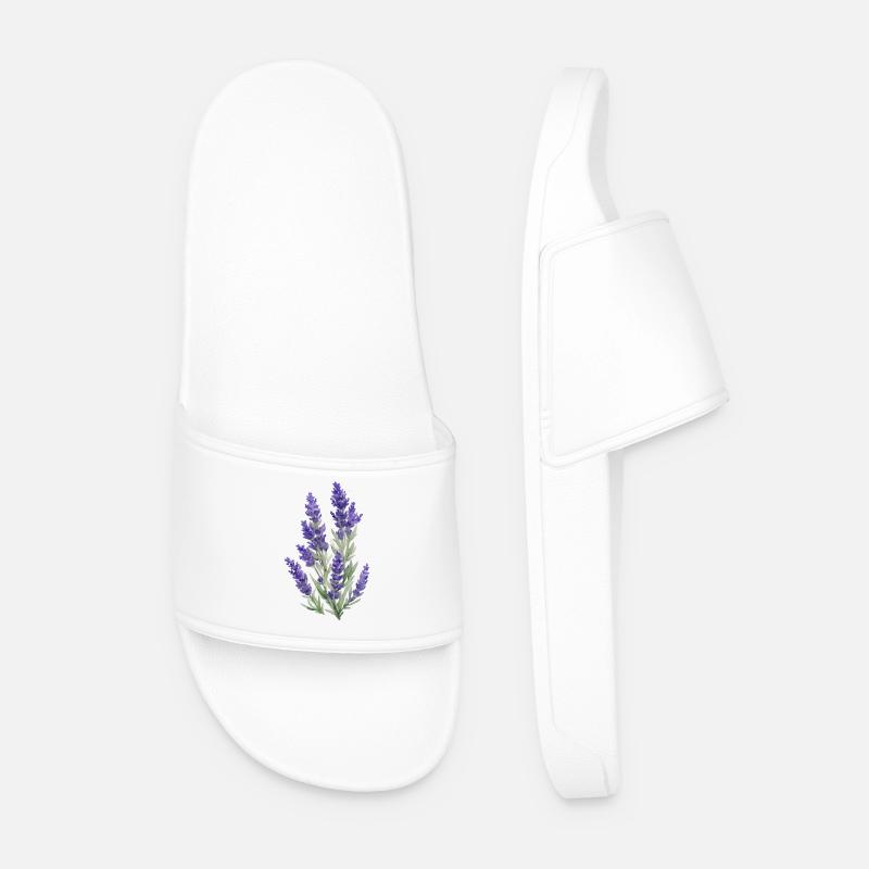 Lavendel - Männer Badelatschen - Weiß