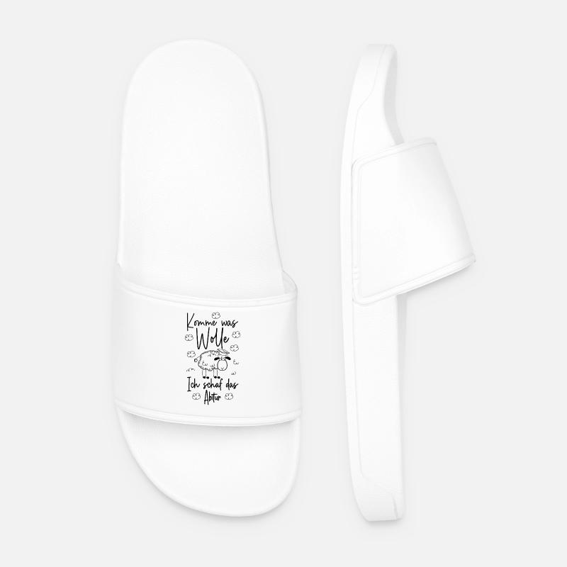 ABI 2026 KOMME WAS WOLLE ICH SCHAF DAS ABITUR 2026 - Männer Badelatschen - Weiß